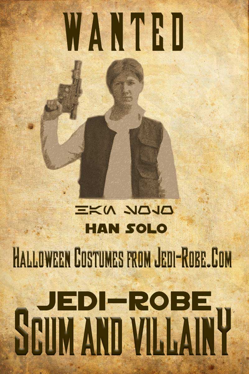 Star Wars Han Solo Halloween Costumes from Jedi-Robe.com